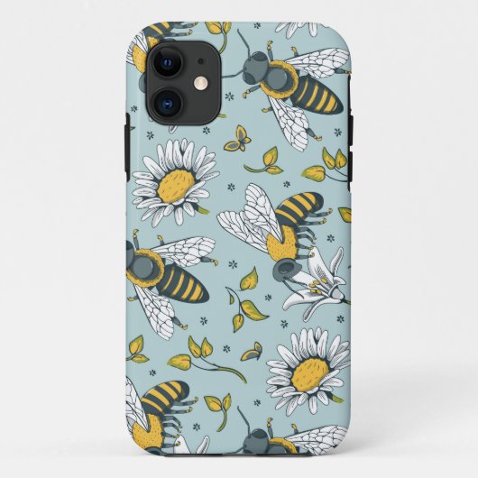 ハチミツたくさんのハチ模様 Case-Mate iPhoneケース (裏面)
