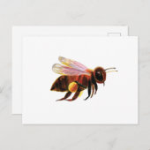 ハチミツとその花粉籠イラストレーション シーズンポストカード (正面/裏面)