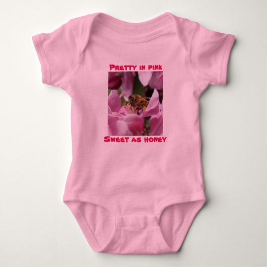 ハチミツとカモメの花で蜜のように甘い ベビーボディスーツ (正面)