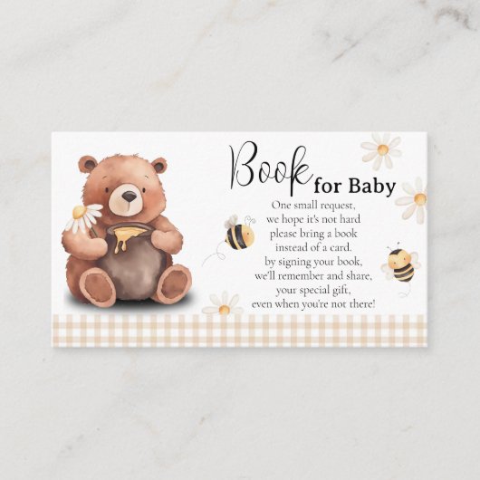 ハチミツとクマのベビー赤ちゃんシャワー エンクロージャーカード (正面)