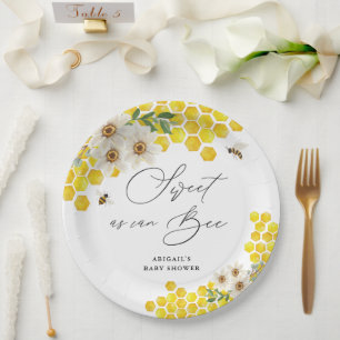 ハチミツとデイジーは甘いCan Bee Baby Shower ペーパープレート