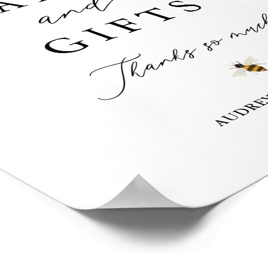 ハチミツとデイジーカードとギフトシャワー表示 ポスター (角)