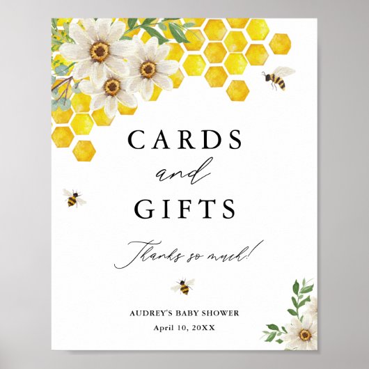 ハチミツとデイジーカードとギフトシャワー表示 ポスター (正面)
