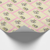 ハチミツとハニカムベビーシャワーまたは誕生日 ラッピングペーパー (角)