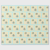 ハチミツとハニカムベビーシャワーまたは誕生日 ラッピングペーパー (フラット)