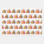 ハチミツとハニカムベビーシャワー ラッピングペーパーシート (正面3)