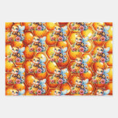 ハチミツとハニカムベビーシャワー ラッピングペーパーシート (正面)