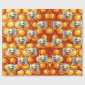 ハチミツとハニカムベビーシャワー ラッピングペーパー (フラット)