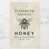 ハチミツとハニービーとヴィンテージの背景のラベル フードラベル (シングルラベル)