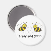 ハチミツとハートの名パーソナライズされた前 マグネット (正面/裏面)