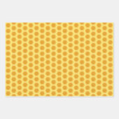 ハチミツとハート&ハニカムパターン ラッピングペーパーシート (正面2)