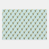 ハチミツとハート&ハニカムパターン ラッピングペーパーシート (正面3)