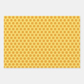 ハチミツとハート&ハニカムパターン ラッピングペーパーシート (正面2)