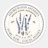 ハチミツとラベンダーのハチミツ縁どラベル ラウンドシール (正面)