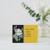 ハチミツと蝶と白バラのモノグラム 名刺 (スタンド正面)