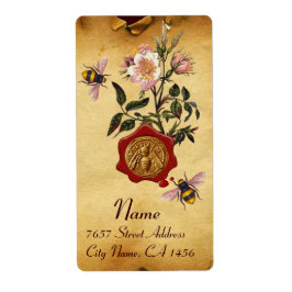 ハチミツと野生バラ、養蜂家赤ワックスシール ラベル