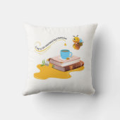 ハチミツに甘えてお茶を飲みかわいいおもしろい|過去記事 クッション (裏面)