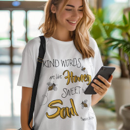 ハチミツのハチの優しい言葉 黄色と黒 トライブレンドTシャツ