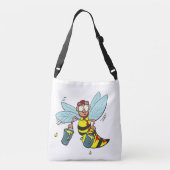 ハチミツのバケツ2杯とホーネット蜂 クロスボディバッグ (裏面)