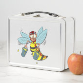 ハチミツのバケツ2杯とホーネット蜂 メタルランチボックス (インサイチュ)