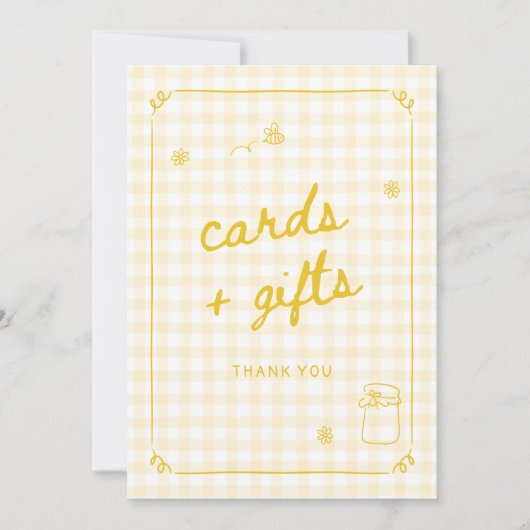 ハチミツのブライダルシャワーカードとギフトを見つけた 招待状 (正面)