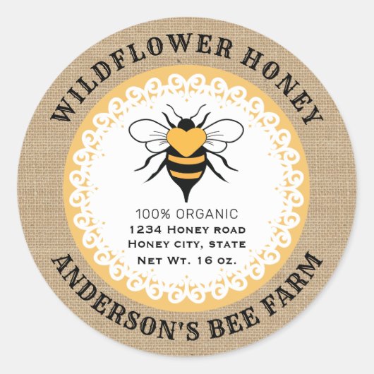 ハチミツのヴィンテージをダリーレース ラウンドシール (正面)