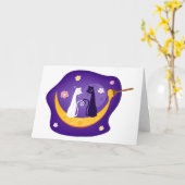 ハチミツの月のグリーティングカードの猫たち カード (黄色い花)