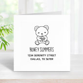 ハチミツの瓶のアドレスを持っているかわいいテディベア ラバースタンプ