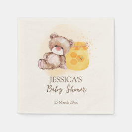 ハチミツの瓶テディベアbearly waitベビーシャワー スタンダードカクテルナプキン