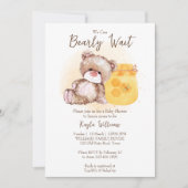 ハチミツの瓶テディベアbearly waitベビーシャワー 招待状 (正面)