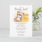 ハチミツの瓶テディベアbearly waitベビーシャワー 招待状 (スタンド正面)