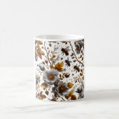 ハチミツの花模様と葉ハチミツのパターンはドードルアート コーヒーマグカップ (中央)