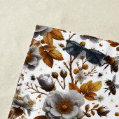 ハチミツの花模様と葉ハチミツのパターンはドードルアート ビーチタオル (インサイチュ)