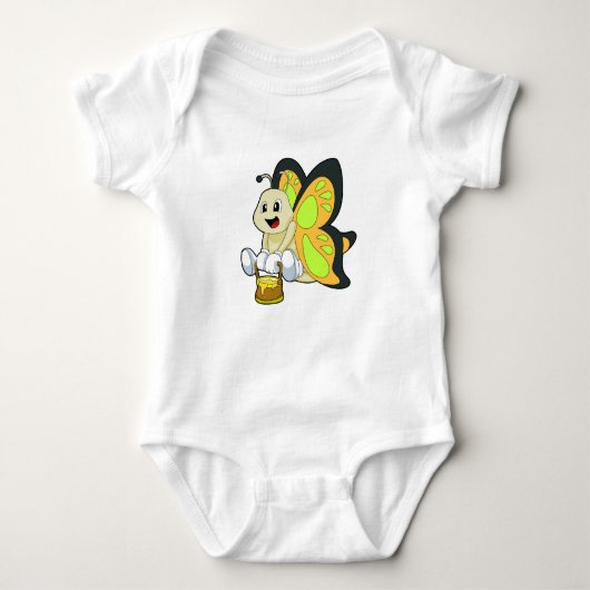 ハチミツの蝶 ベビーボディスーツ (正面)