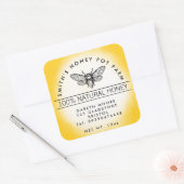 ハチミツの黄色い瓶 スクエアシール (封筒)