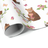 ハチミツは柄を持つ |ベビーガールラッピング紙 ラッピングペーパー (ロールコーナー)