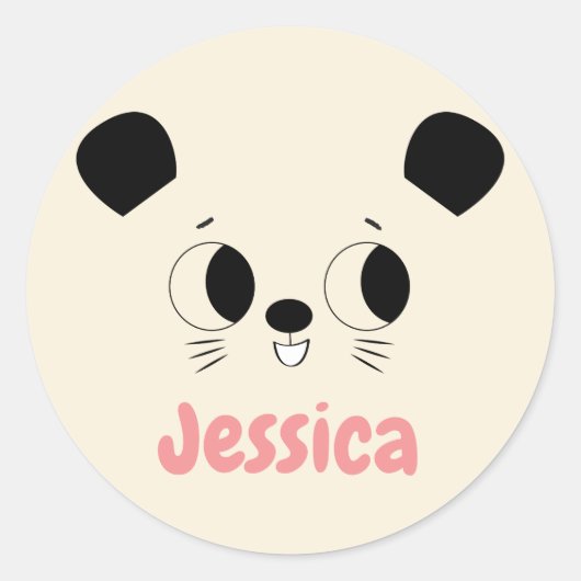 ハチミツよくはしゃぐベアのスライド ラウンドシール (正面)