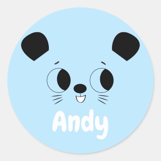 ハチミツよくはしゃぐベアのスライド ラウンドシール (正面)