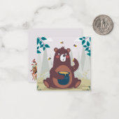 ハチミツを楽しんでかわいいクマ ノートカード (正面/裏面インサイチュ)