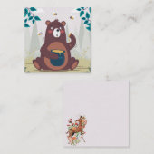 ハチミツを楽しんでかわいいクマ ノートカード (正面/裏面)