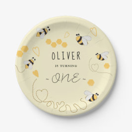 ハチミツエレガントミツバチの最初の誕生日 ペーパープレート
