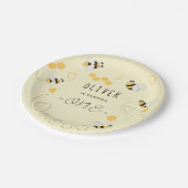 ハチミツエレガントミツバチの最初の誕生日 ペーパープレート (アングル)