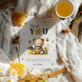 ハチミツクマ ハチ 1歳の誕生日 ジェンダーニュートラル ビー・デー サンキューカード