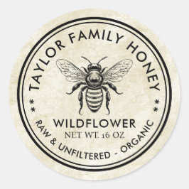 ハチミツバチの花のハチミツのラベル ラウンドシール