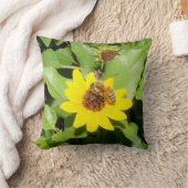 ハチミツバチひまわり枕 クッション (ブランケット)