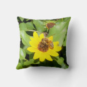 ハチミツバチひまわり枕 クッション (裏面)