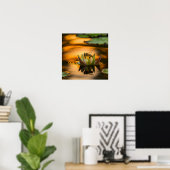 ハチミツバチオンフラワー ポスター (ホームオフィス)