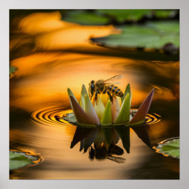 ハチミツバチオンフラワー ポスター