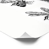 ハチミツバチホワイトブラックポスター ポスター (コーナー)