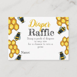 ハチミツバチ赤ちゃんシャワーおむつラッフル エンクロージャーカード
